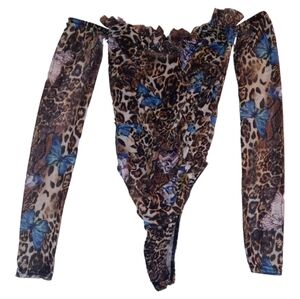 PRETTYLITTLETHING Gathered Bardot Bodysuit XSP